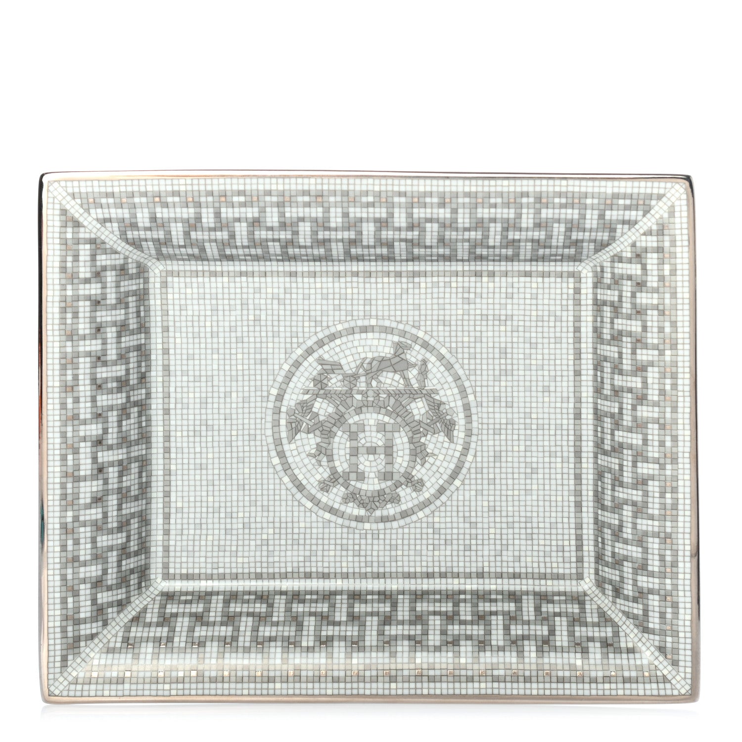Hermes Porcelain Mosaique Au 24 Platine Change Tray 1 of 5