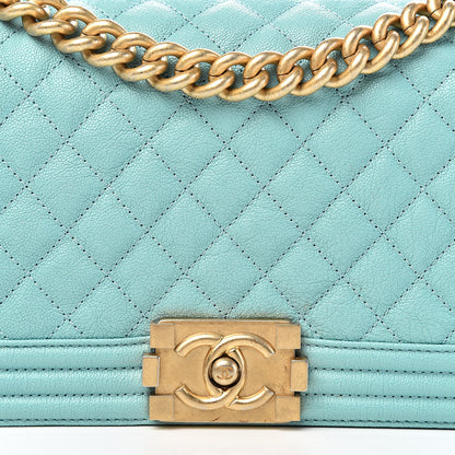 Chanel Caviar Quilted Medium Boy Flap Light Blue 10 of 10