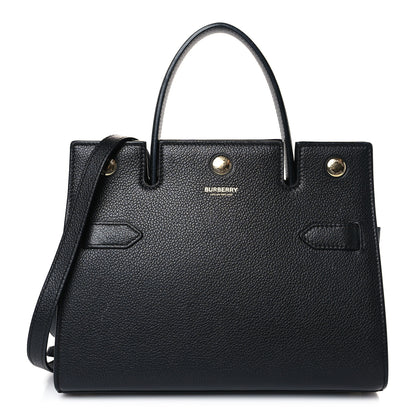Burberry Grainy Calfskin Mini Two Handle Title Bag Black 1 of 9