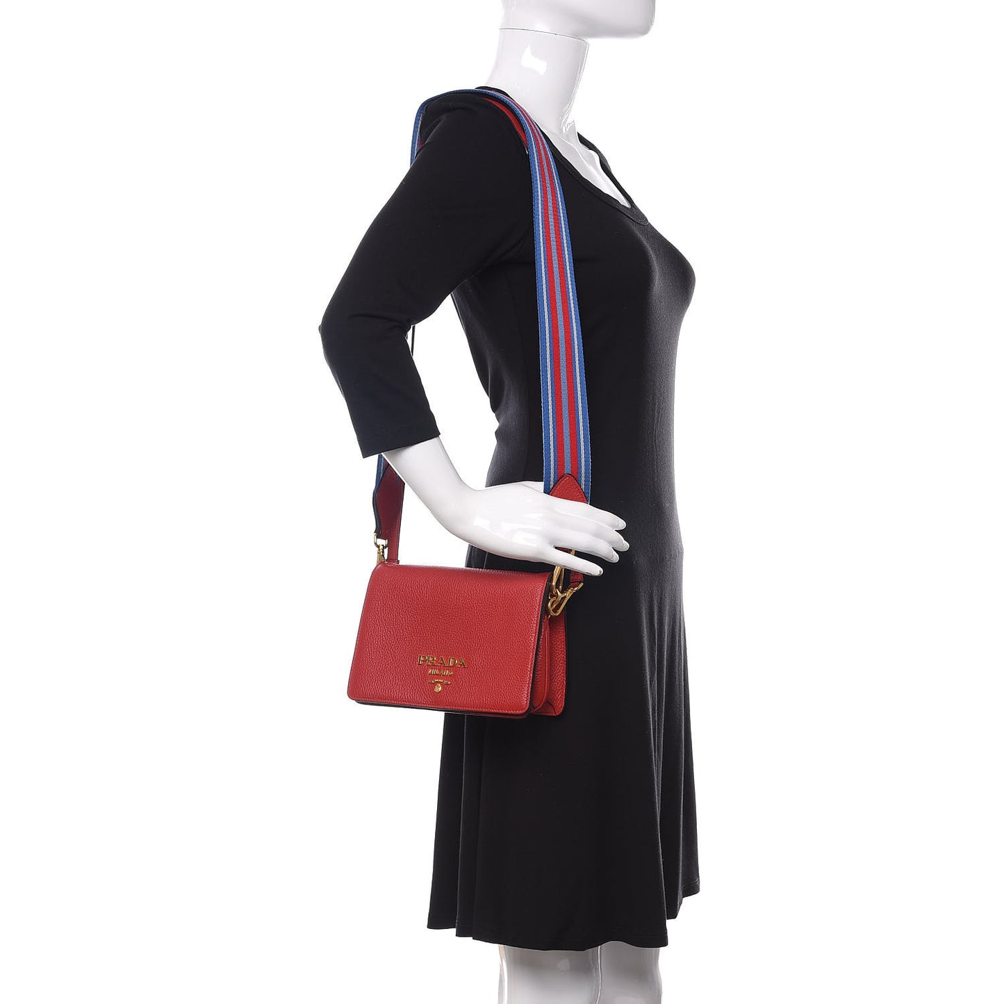Vitello Daino Flap Crossbody Rosso