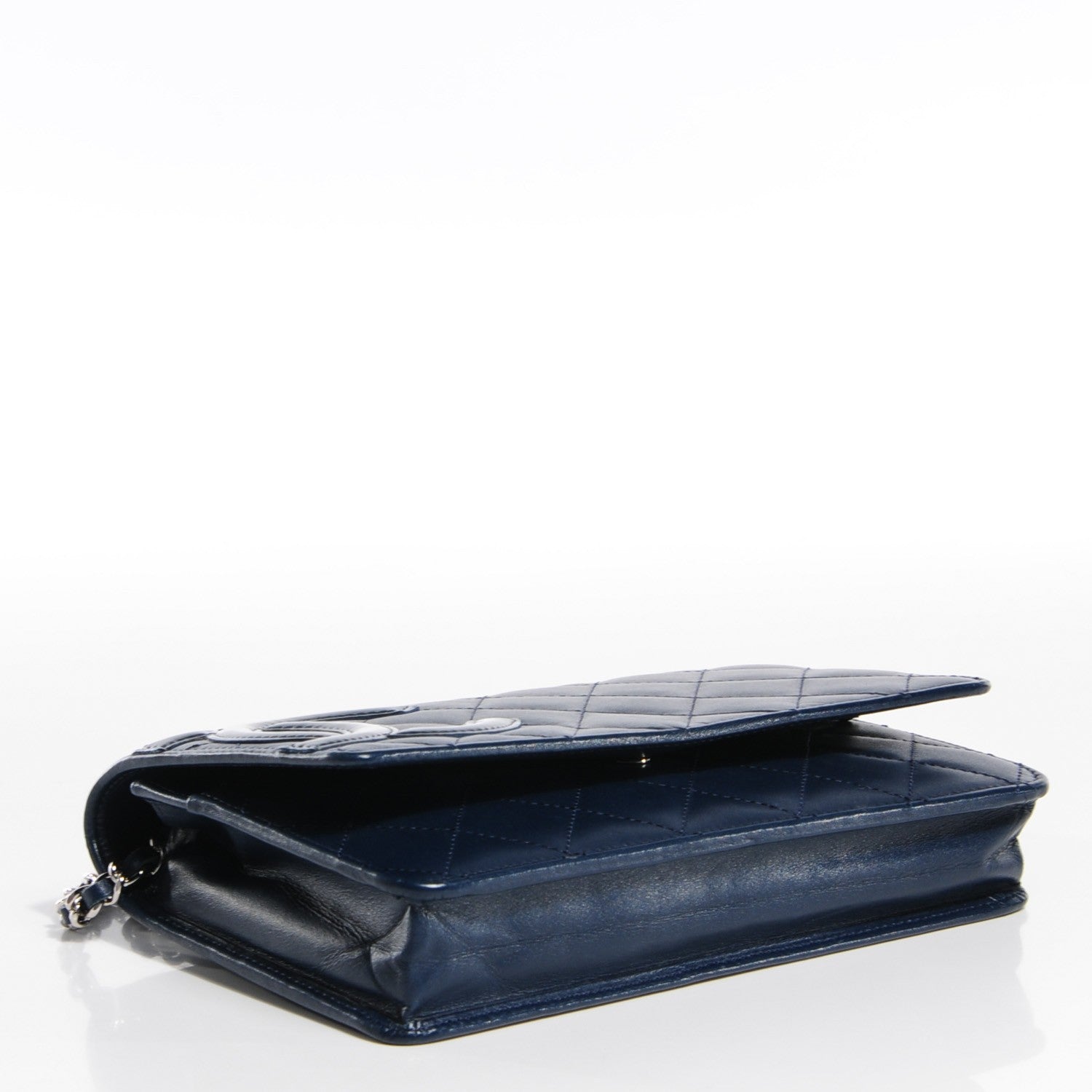 Chanel Calfskin Quilted Cambon Wallet On Chain WOC Navy 4 of 9