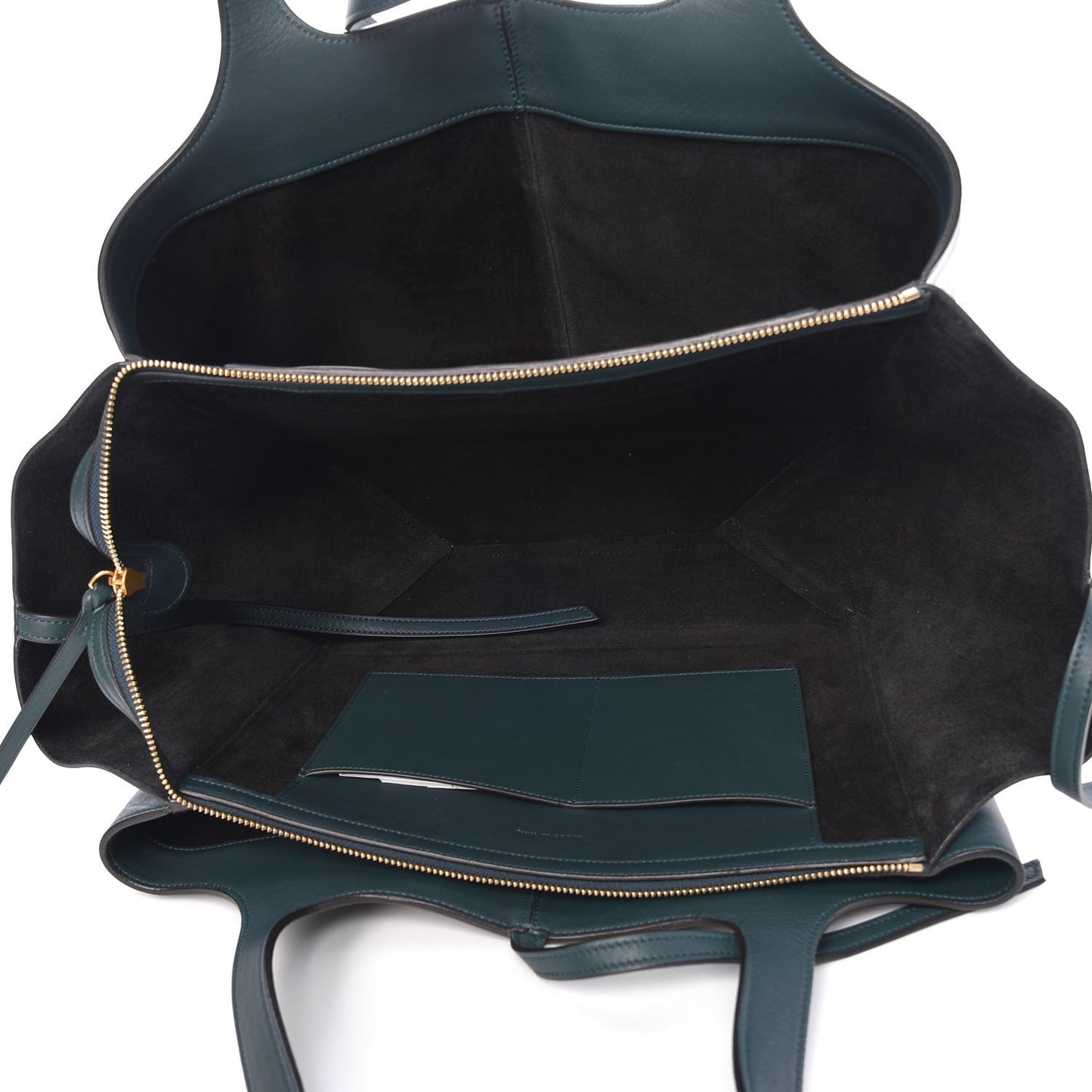 Baby Grained Calfskin Medium Tri-Fold Bag Bottle Green