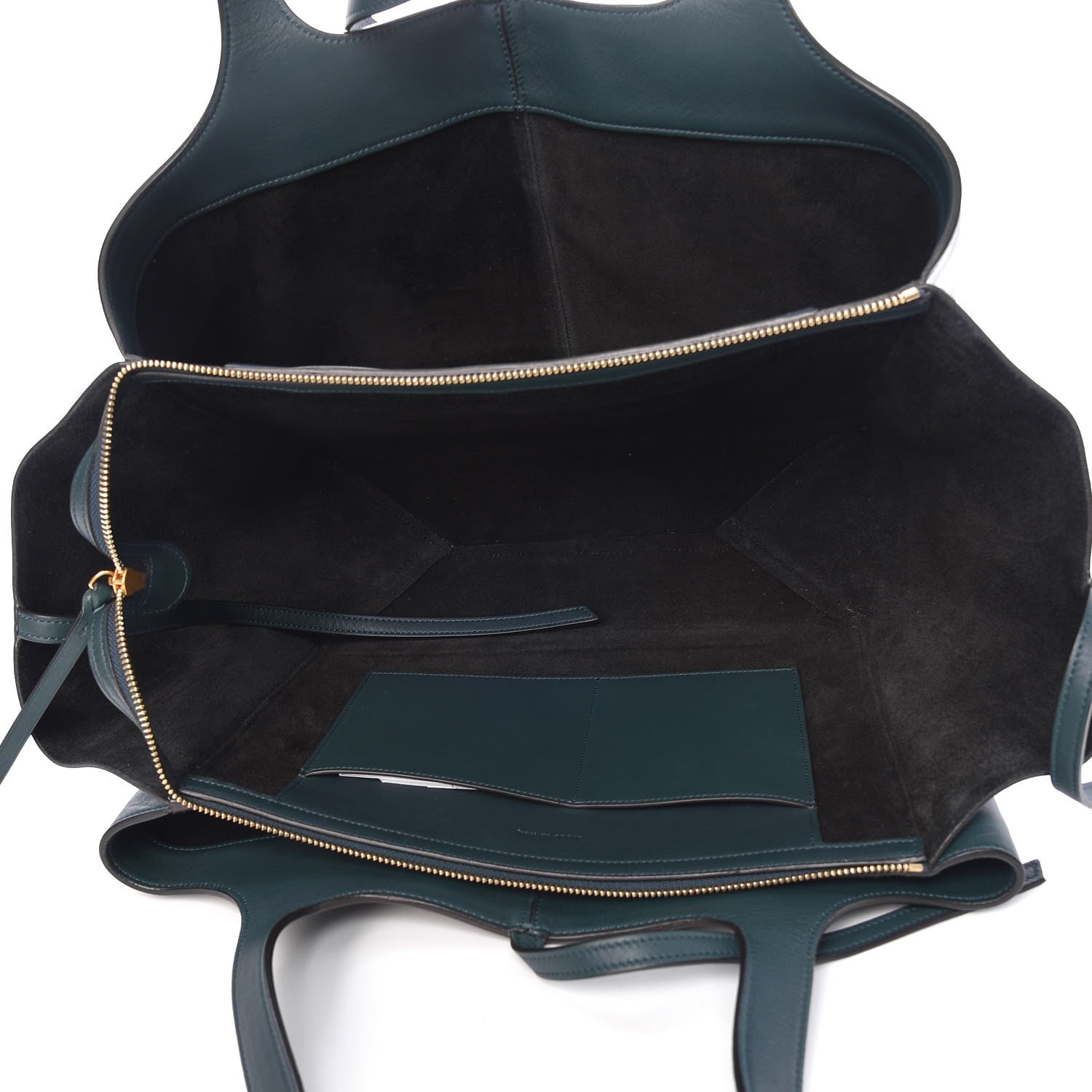 Celine Baby Grained Calfskin Medium Tri-Fold Bag Bottle Green 8 of 8