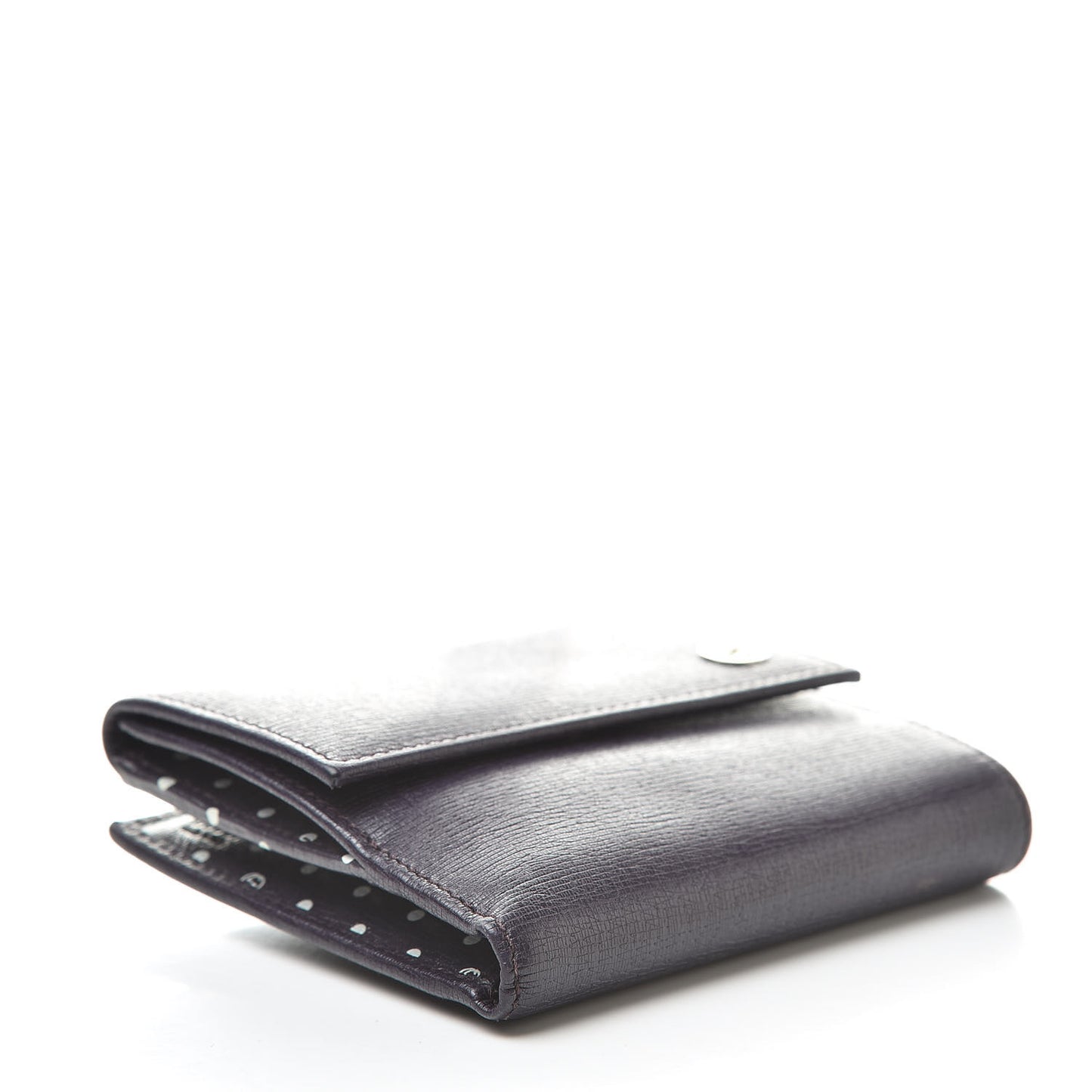 Calfskin Interlocking G French Flap Wallet Purple