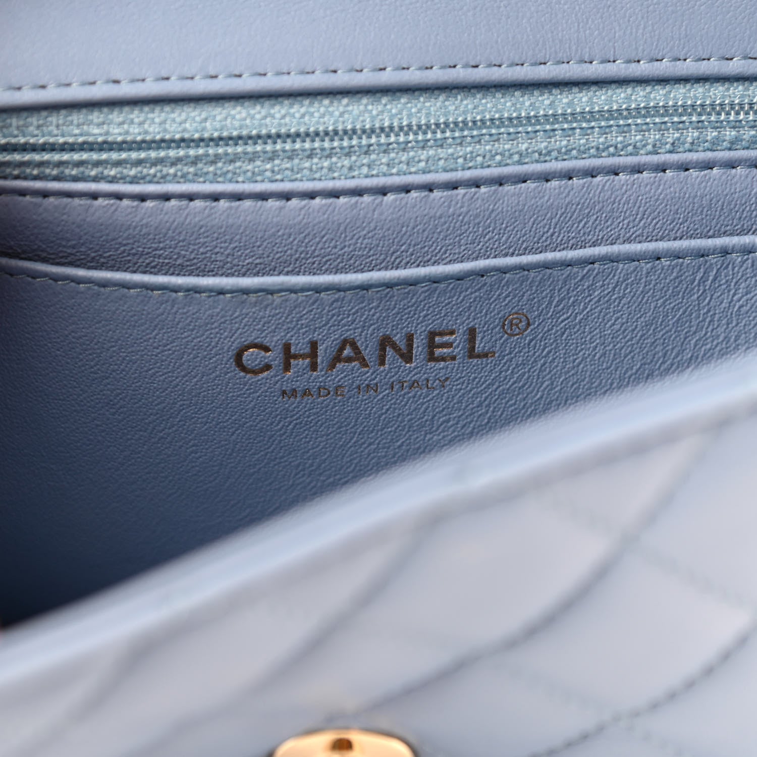 Chanel Lambskin Quilted Mini Rectangular Flap Light Blue 6 of 11