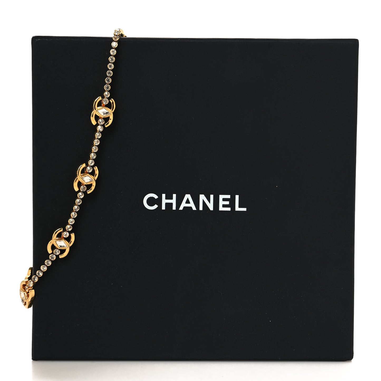 Metal Crystal CC Marquise Choker Gold