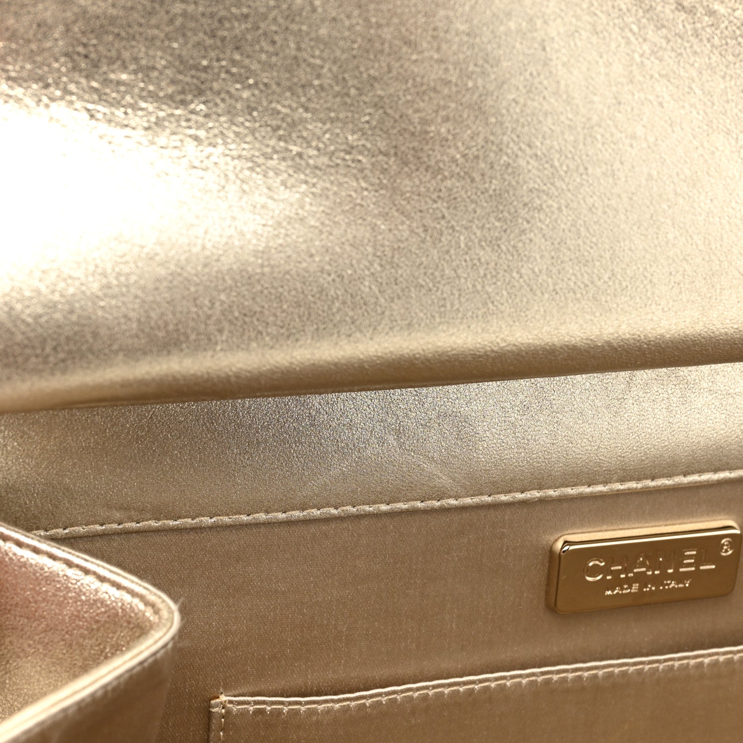 Chanel Chevron Quilted CC Clutch Gold 10 of 18