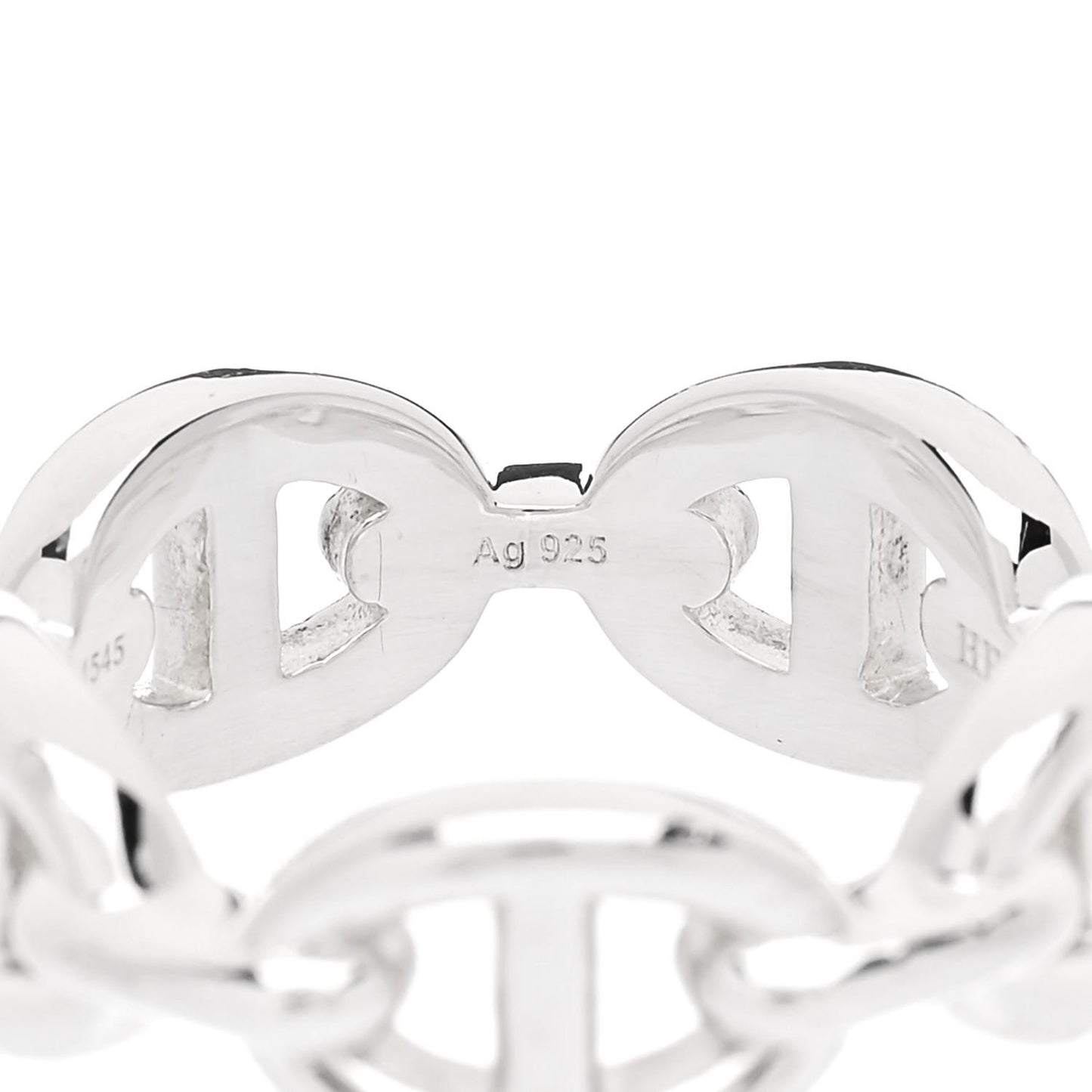 Sterling Silver PM Chaine d'Ancre Enchainee Band Ring 52 6