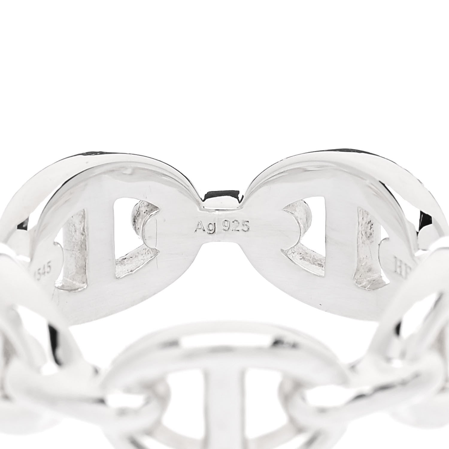Hermes Sterling Silver PM Chaine d'Ancre Enchainee Band Ring 52 6 8 of 8