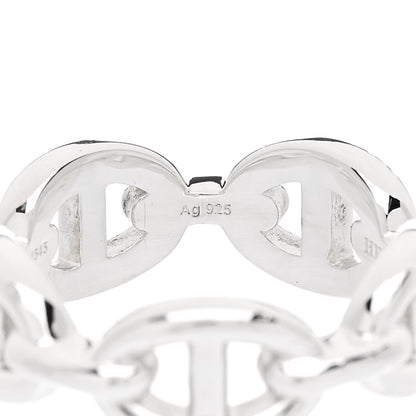 Hermes Sterling Silver PM Chaine d'Ancre Enchainee Band Ring 52 6 8 of 8