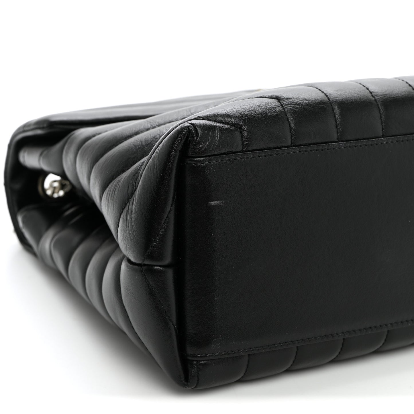 Calfskin Y Quilted Monogram Medium Loulou Chain Satchel Black
