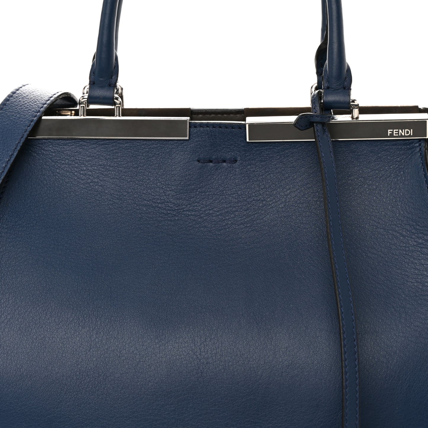 Vitello Dolce Shiny Nappa Petite 3Jours Tote Blue