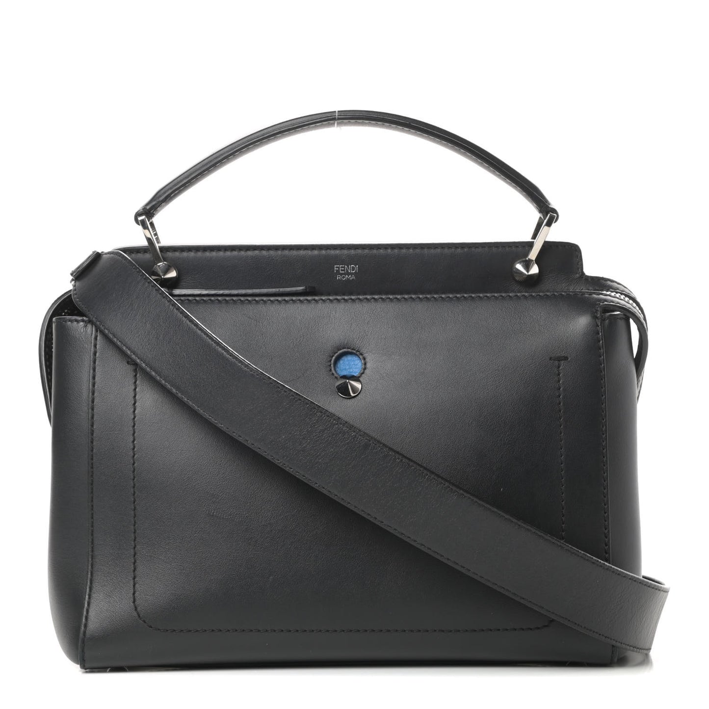 Vitello Baltico Dolce DotCom Satchel Black Blue Royal