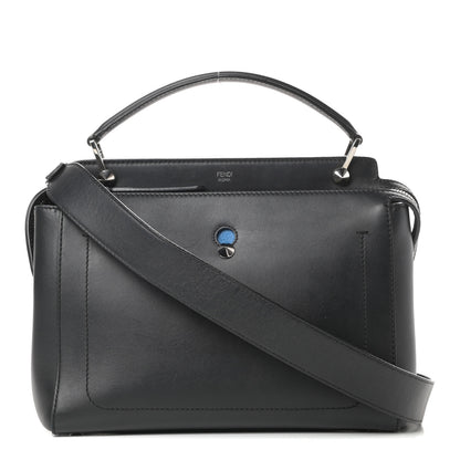 Fendi Vitello Baltico Dolce DotCom Satchel Black Blue Royal 1 of 16