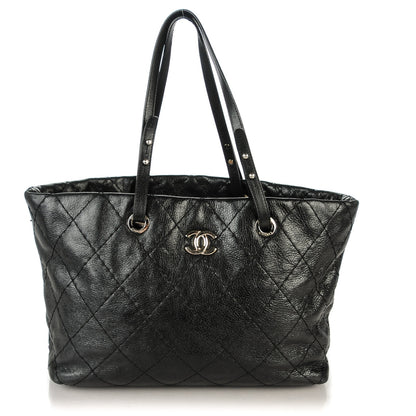 Chanel Glazed Calfskin Large On The Road Tote Black 1 of 8