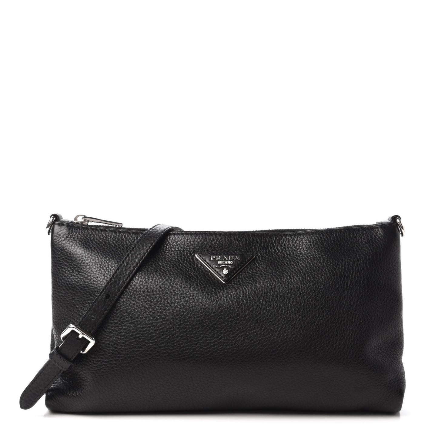 Vitello Daino Crossbody Bag Black