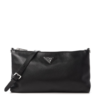 Prada Vitello Daino Crossbody Bag Black 1 of 9