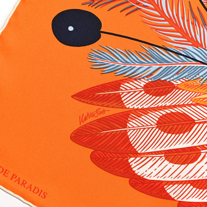 Hermes Silk Toucans De Paradis Scarf 90 Orange Marine Ciel 5 of 6