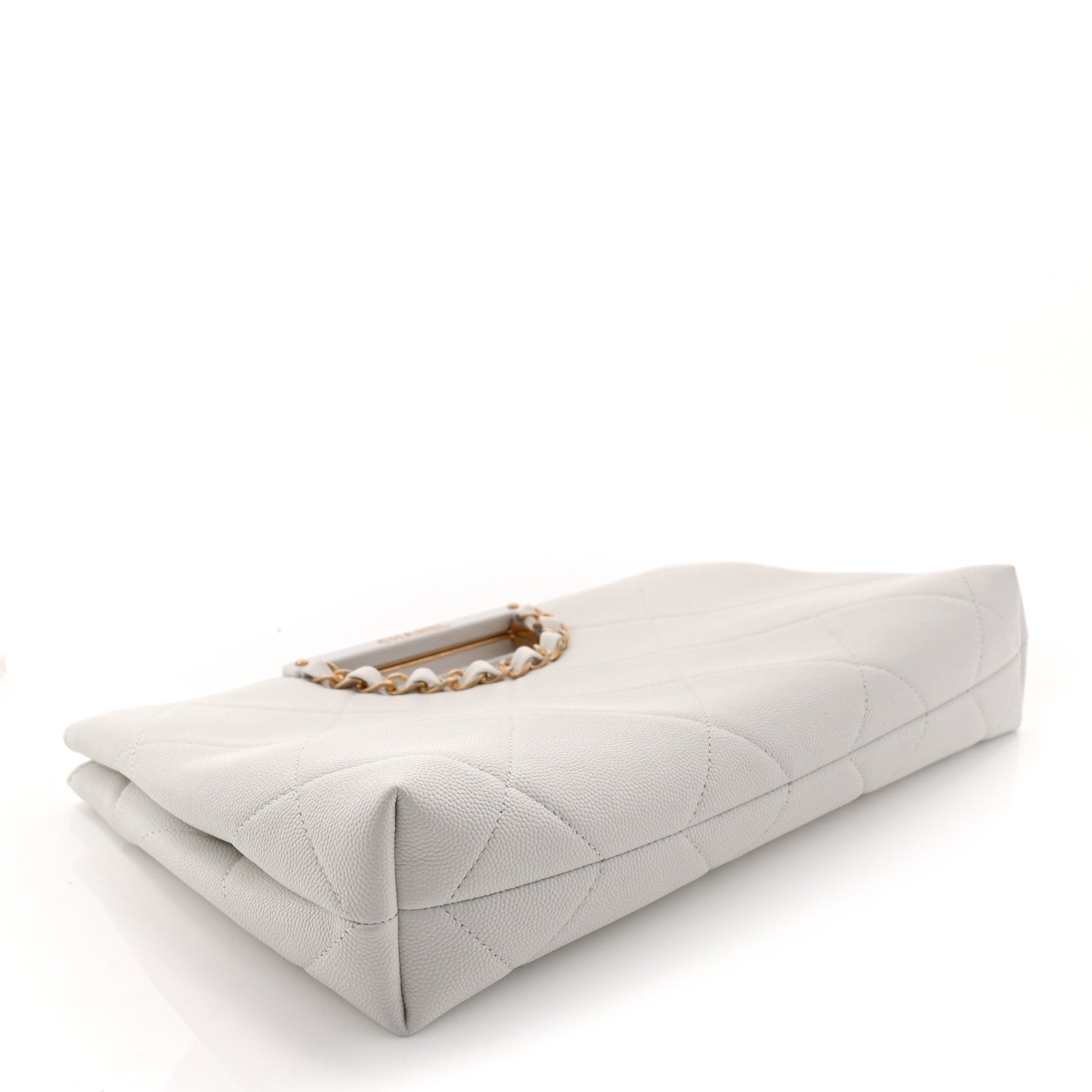 Chanel Caviar Quilted A Real Catch Clutch White 4 of 11