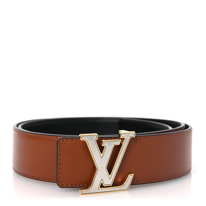 Louis Vuitton Calfskin 35mm LV Mirror Reversible Belt 90 36 Black Brown 1 of 7