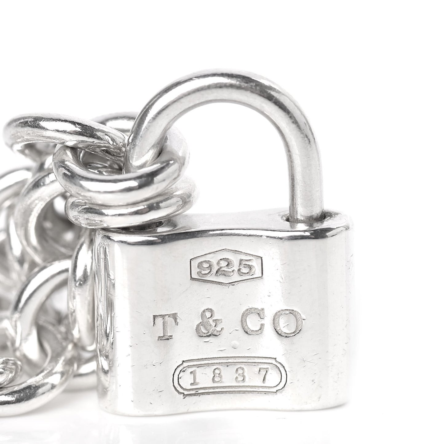Sterling Silver 1837 Lock Charm Bracelet
