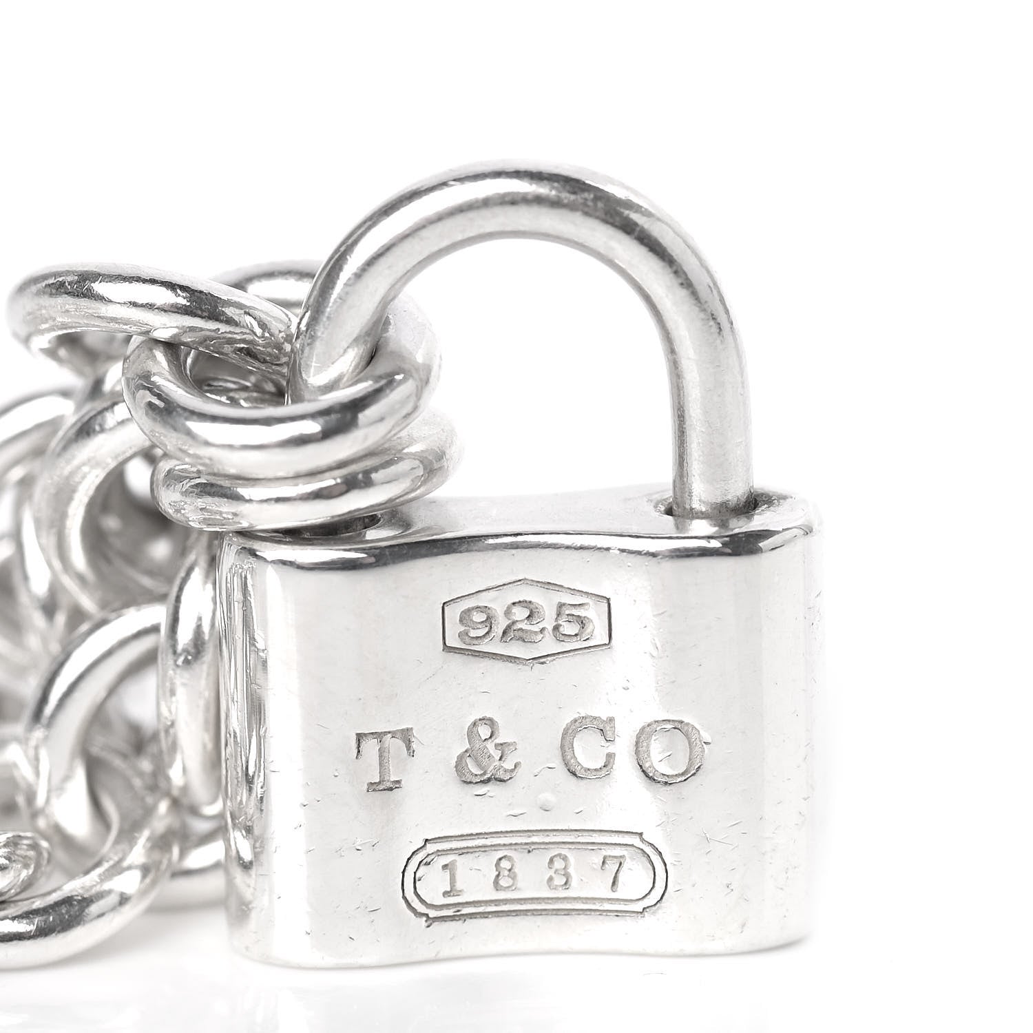 Tiffany Sterling Silver 1837 Lock Charm Bracelet 4 of 8