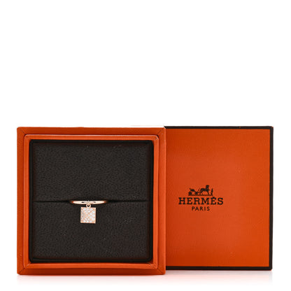 Hermes 18K Rose Gold Diamond PM Clou d'H Ring 52 6 5 of 5