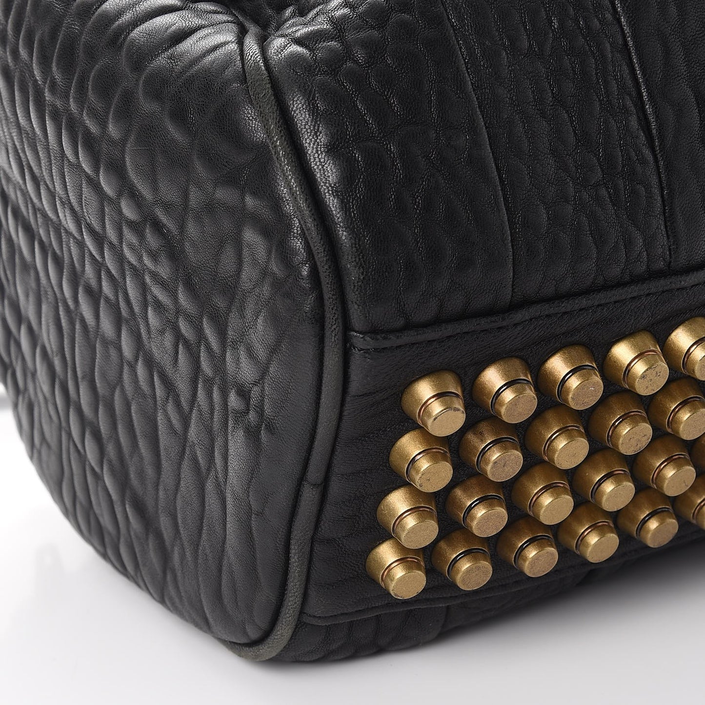 Pebbled Lambskin Rockie Black Gold Hardware