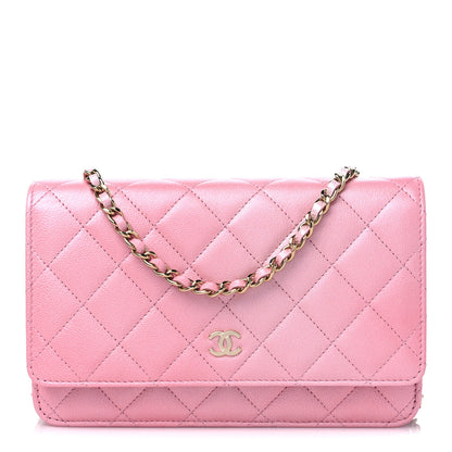 Chanel Iridescent Caviar Quilted Wallet on Chain WOC Rose Pink 1 of 11