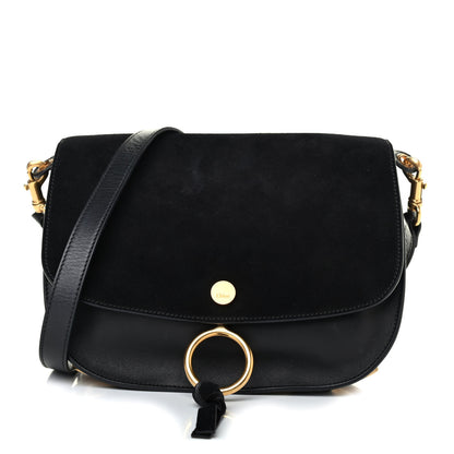 Chloe Suede Smooth Calfskin Medium Kurtis Shoulder Bag Black 1 of 4