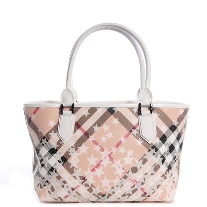Burberry Patent Supernova Check Stars Medium Nickie Tote White 1 of 9