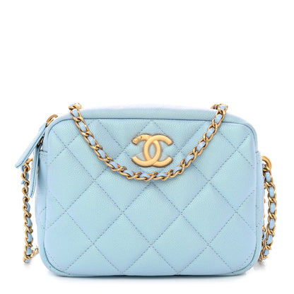 Chanel Iridescent Caviar Quilted Mini My Perfect Camera Case Light Blue 1 of 10