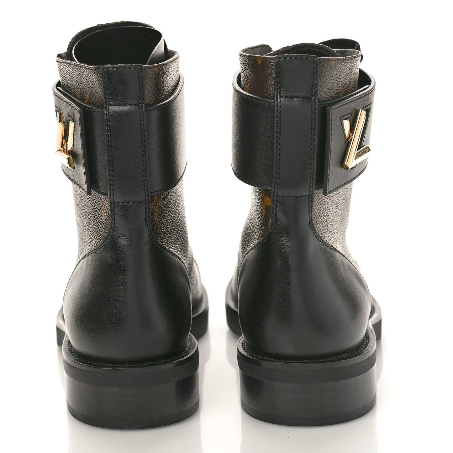 Calfskin Monogram Wonderland Flat Ranger Boots 38 Black