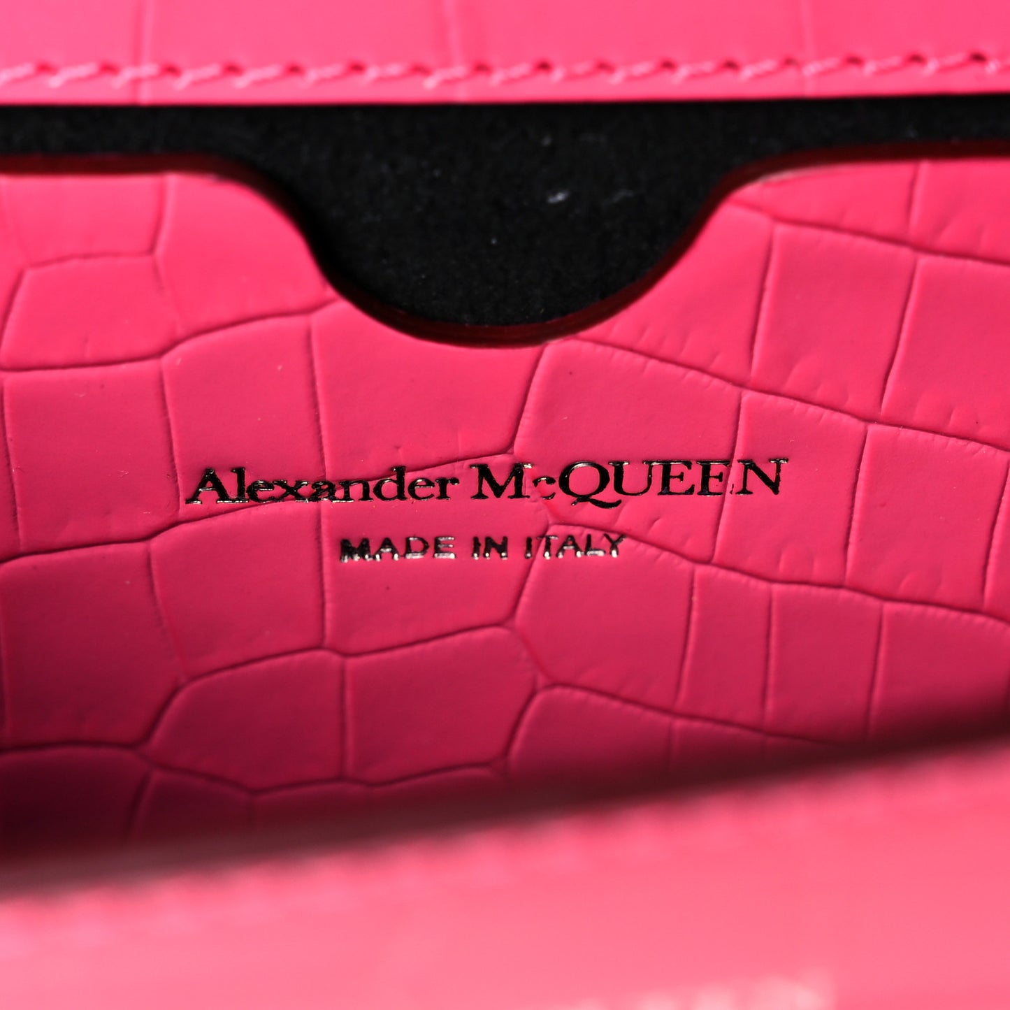 Shiny Crocodile Embossed Jeweled Satchel Peony Pink