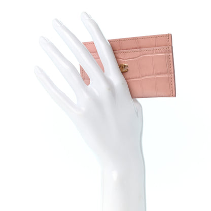 Chanel Calfskin Crocodile Embossed Crococo Card Holder Light Pink 2 of 8