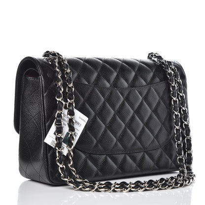 Chanel Caviar Quilted Jumbo Double Flap Black 3 of 10