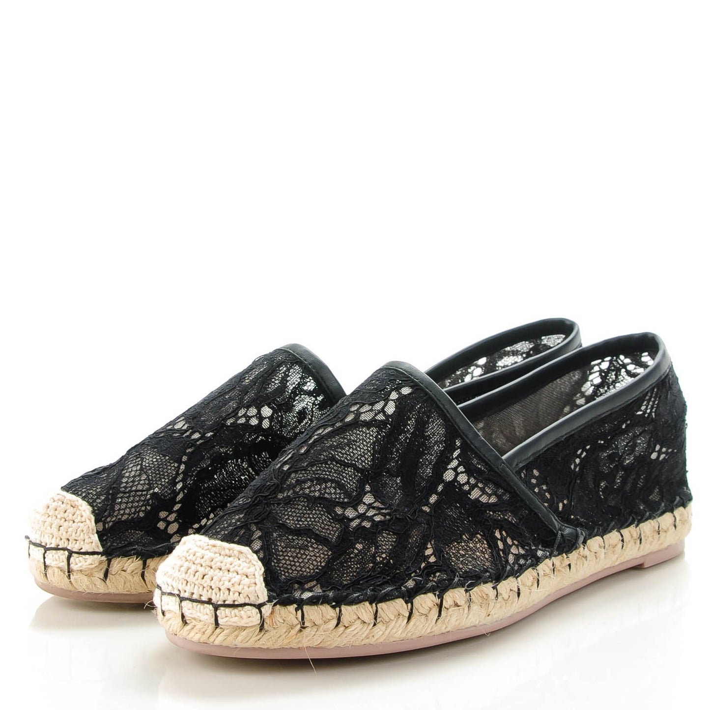 Lace Espadrilles 36 Black