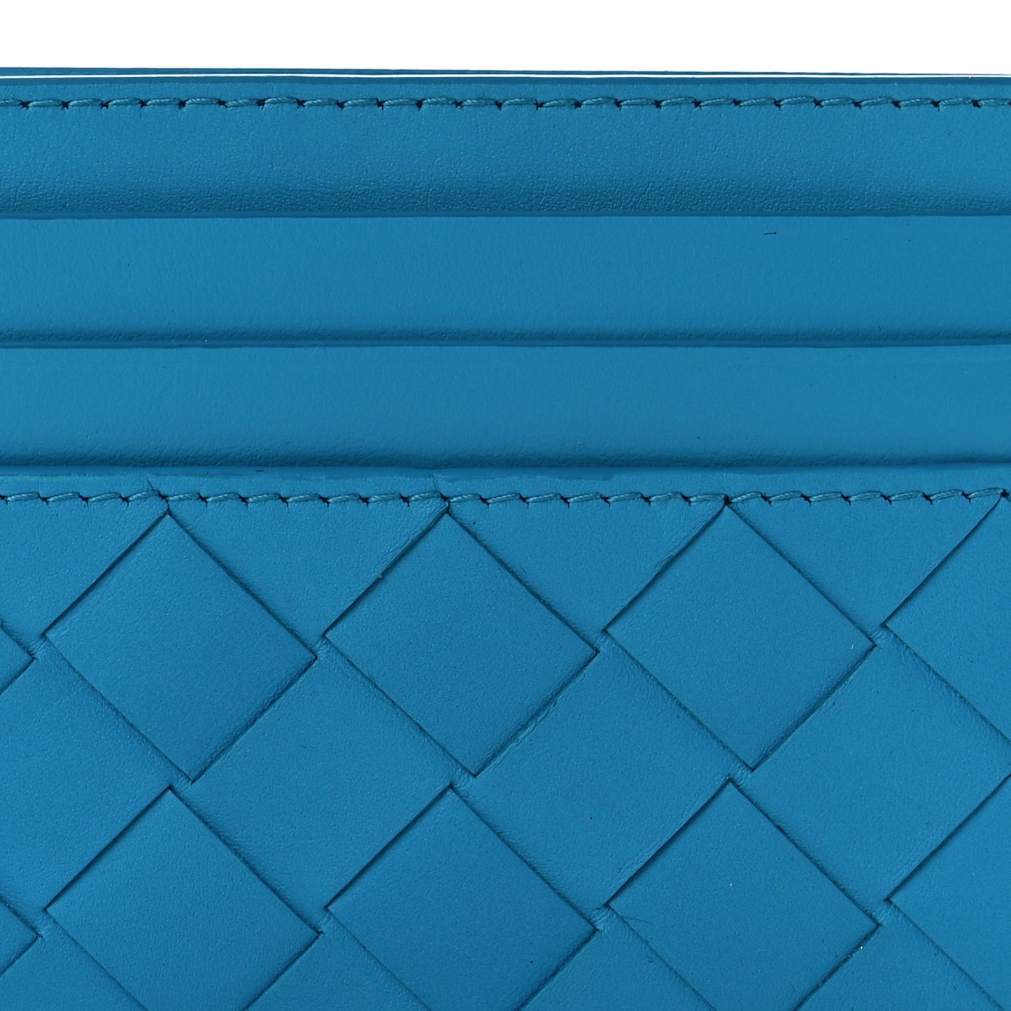 BOTTEGA VENETA Nappa Intrecciato Card Case Pool