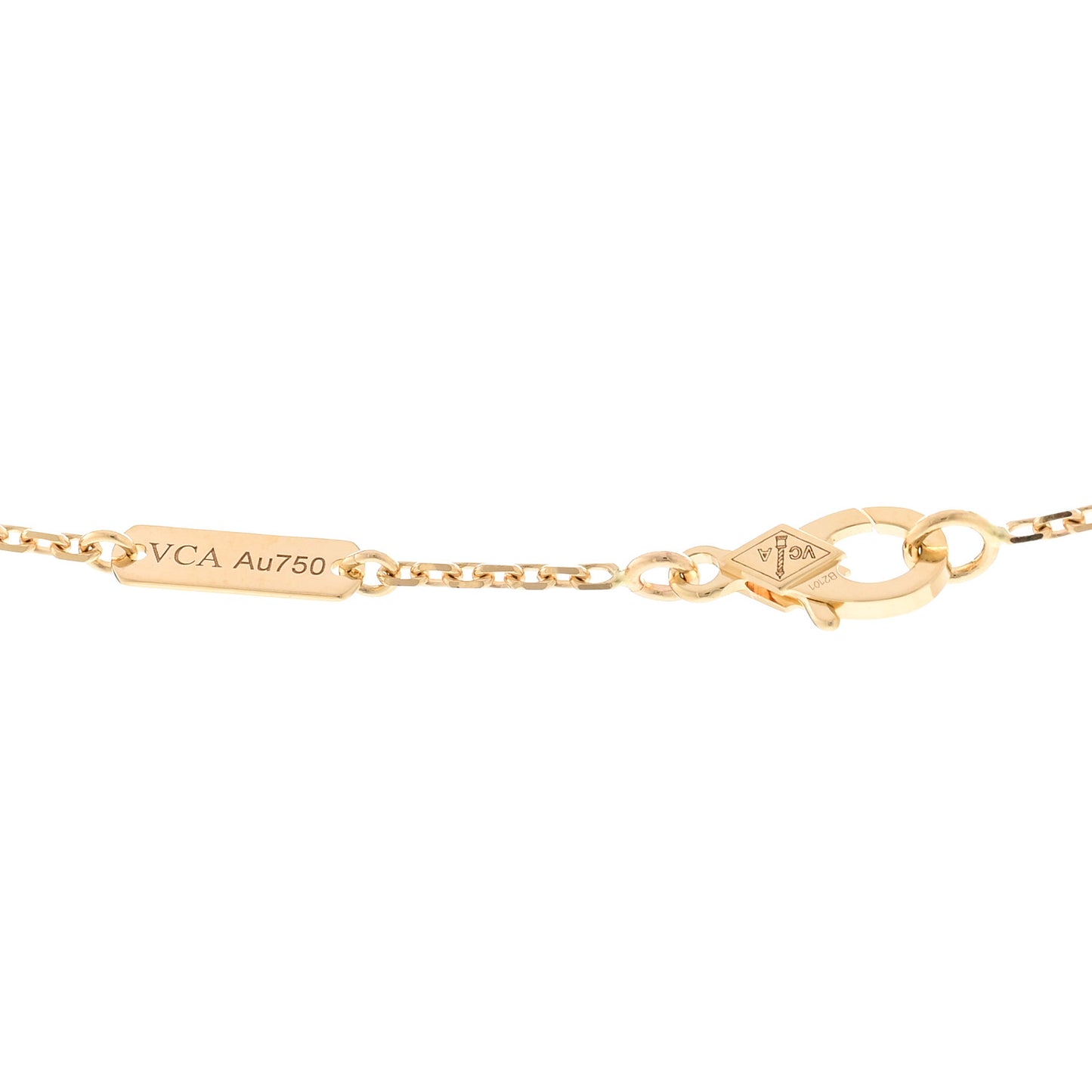 18K Yellow Gold Black Onyx Vintage Alhambra Pendant Necklace