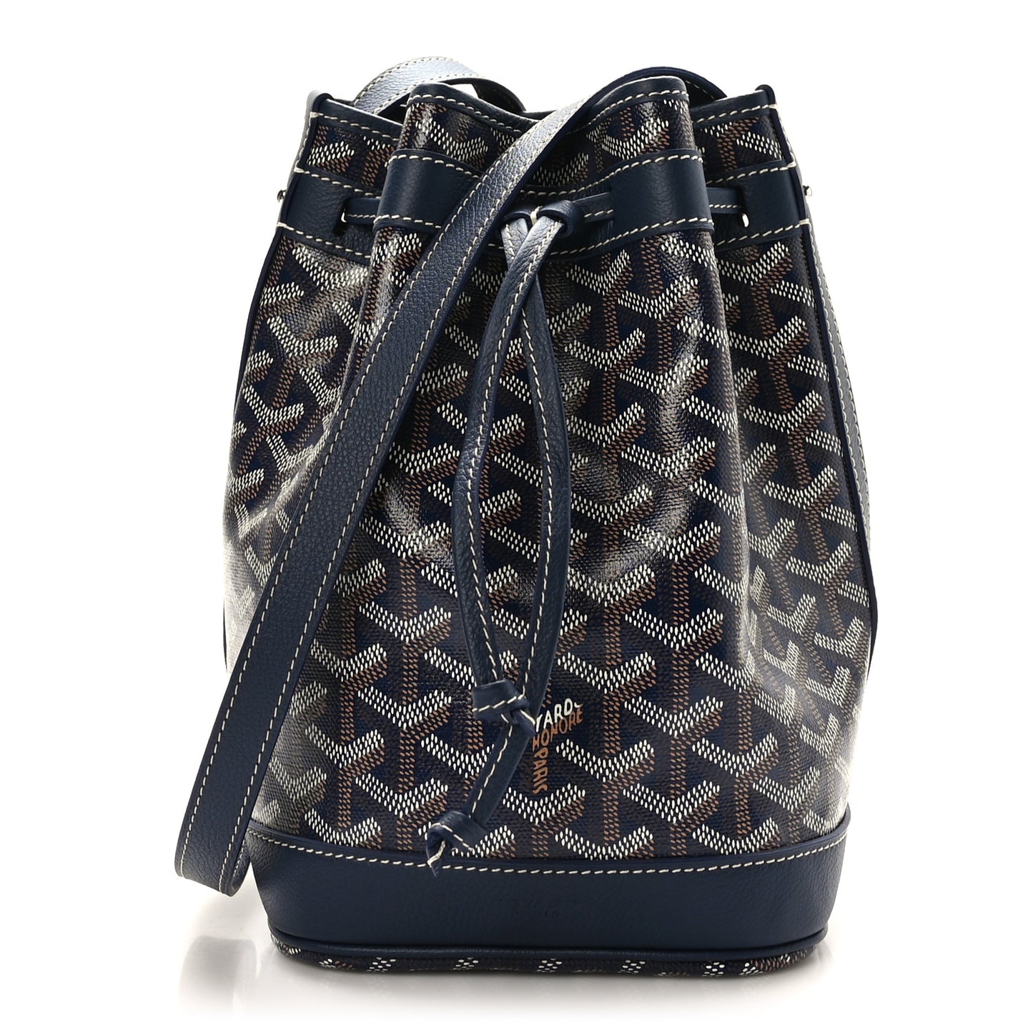 Goyardine Petit Flot Bucket Bag PM Navy