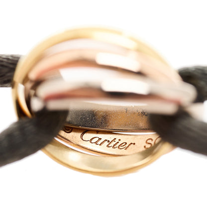Cartier 18K Pink Yellow White Gold Trinity Cord Bracelet Grey 3 of 8