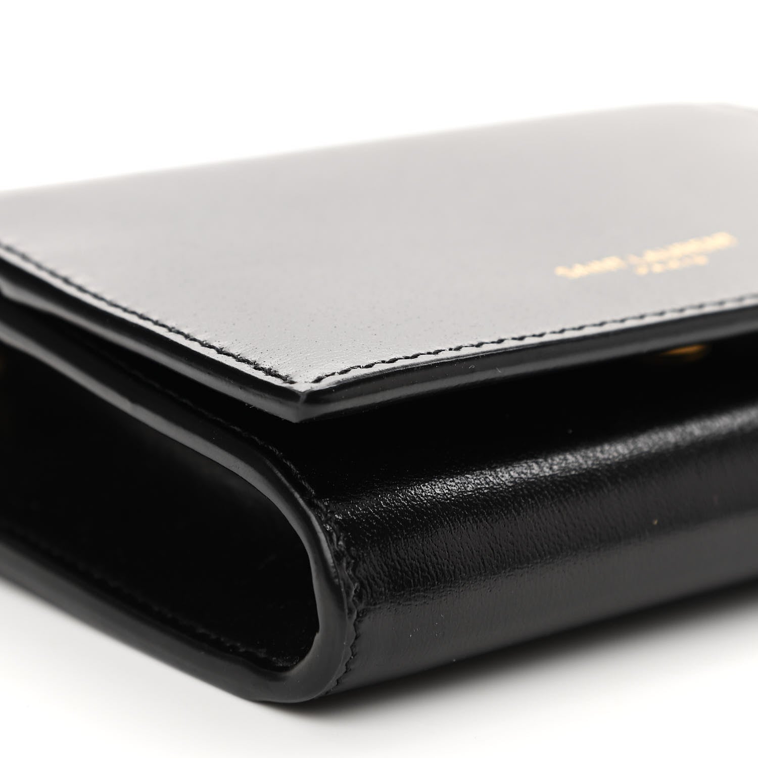 Saint Laurent Calfskin Monogram Chain Card Case Black 7 of 8