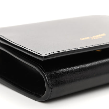 Saint Laurent Calfskin Monogram Chain Card Case Black 7 of 8