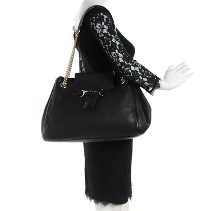 Gucci Calfskin Medium Emily Shoulder Bag Black 2 of 7