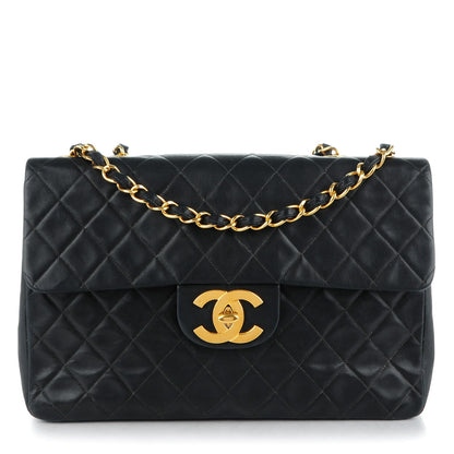 Chanel Lambskin Quilted XL Jumbo Single Flap Black 1 of 9