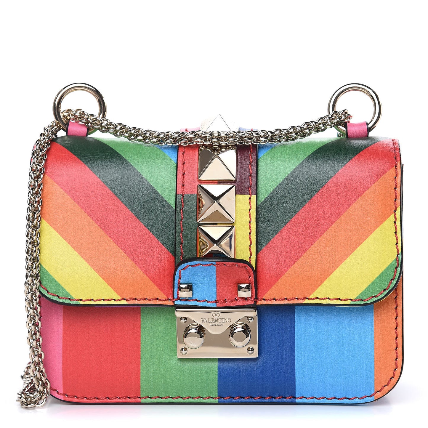 Vitello 1973 Mini Glam Lock Rockstud Flap Multicolor