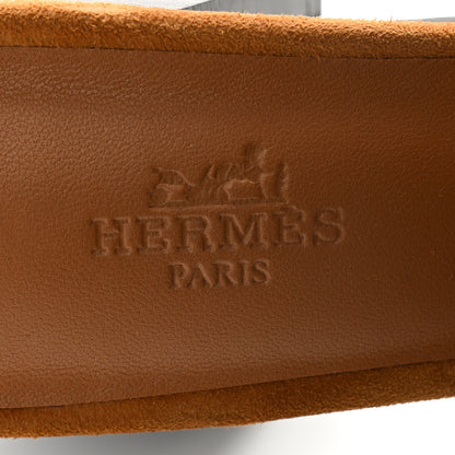 Hermes Suede Goatskin Helia 60 Sandals 38.5 Naturel 6 of 9