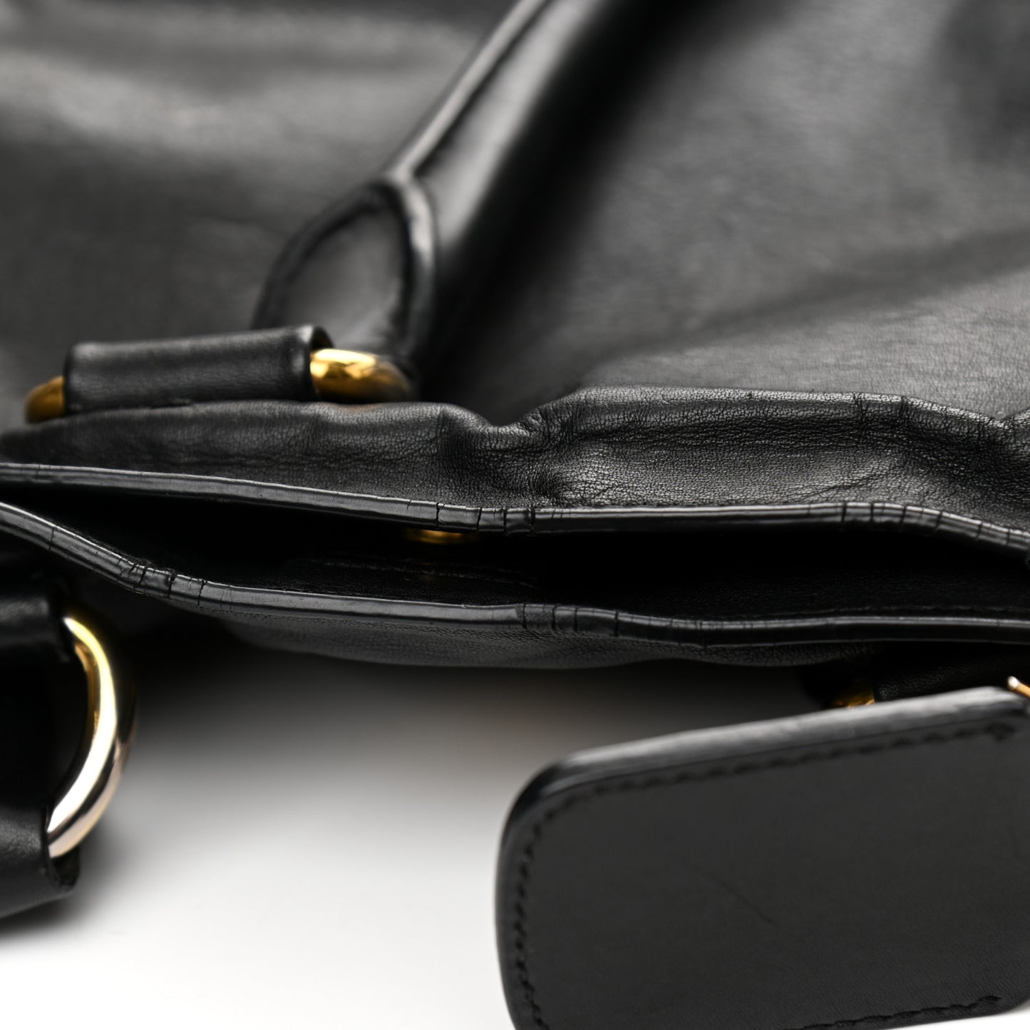 Soft Calf Shopping Tote Black