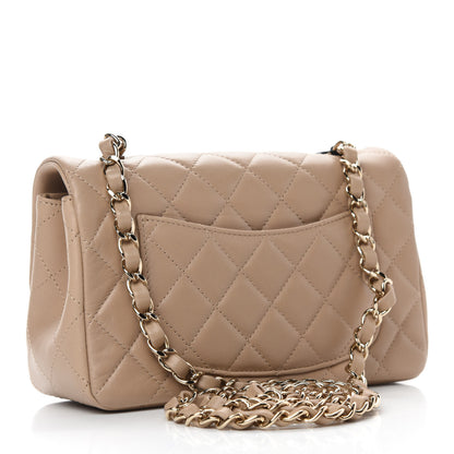 Chanel Lambskin Quilted Mini Rectangular Flap Dark Beige 3 of 11