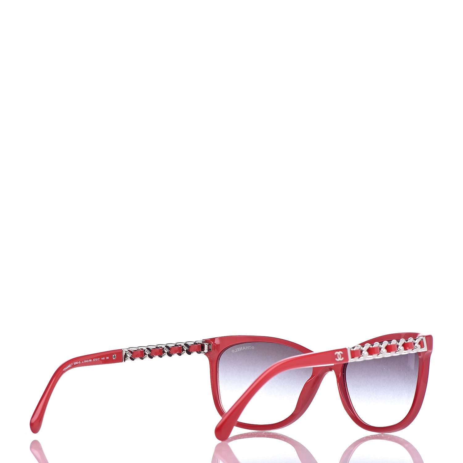 Chanel Cat Eye Chain Sunglasses 5260-Q Red 4 of 8